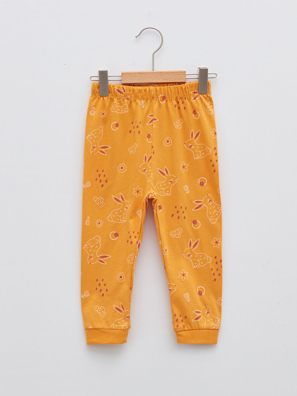 Kahverengi Bisiklet Yaka Uzun Kollu Pamuklu Kız Bebek 2'li Pijama Takımı-7