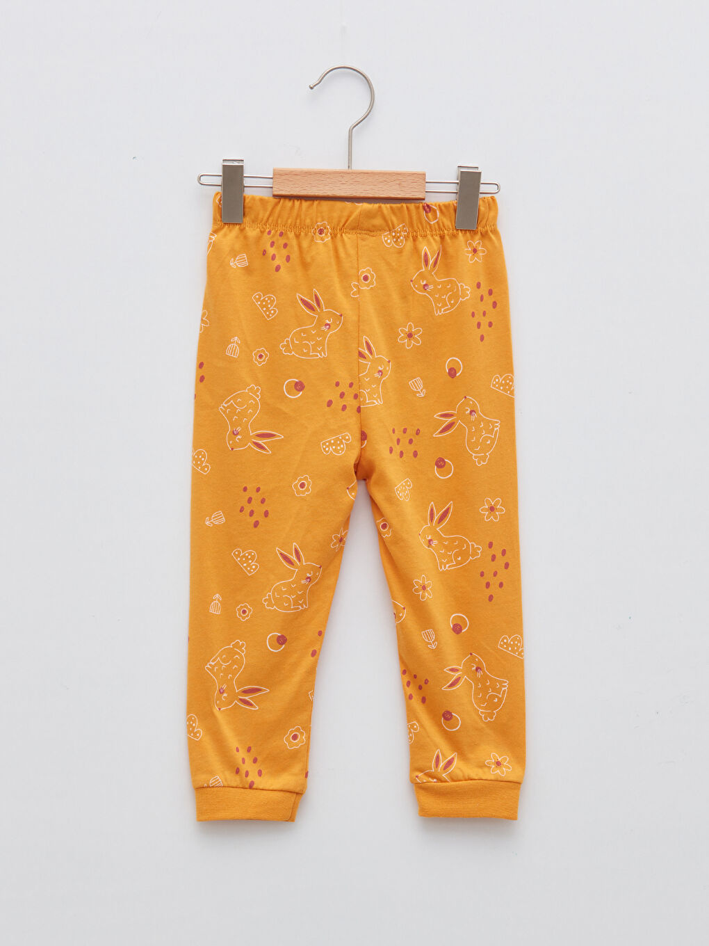 Kahverengi Bisiklet Yaka Uzun Kollu Pamuklu Kız Bebek 2'li Pijama Takımı-8