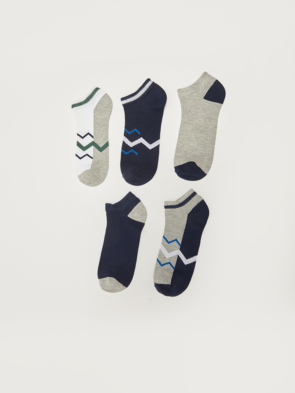 Patterned Men's Trainer Socks 5 Pack-1