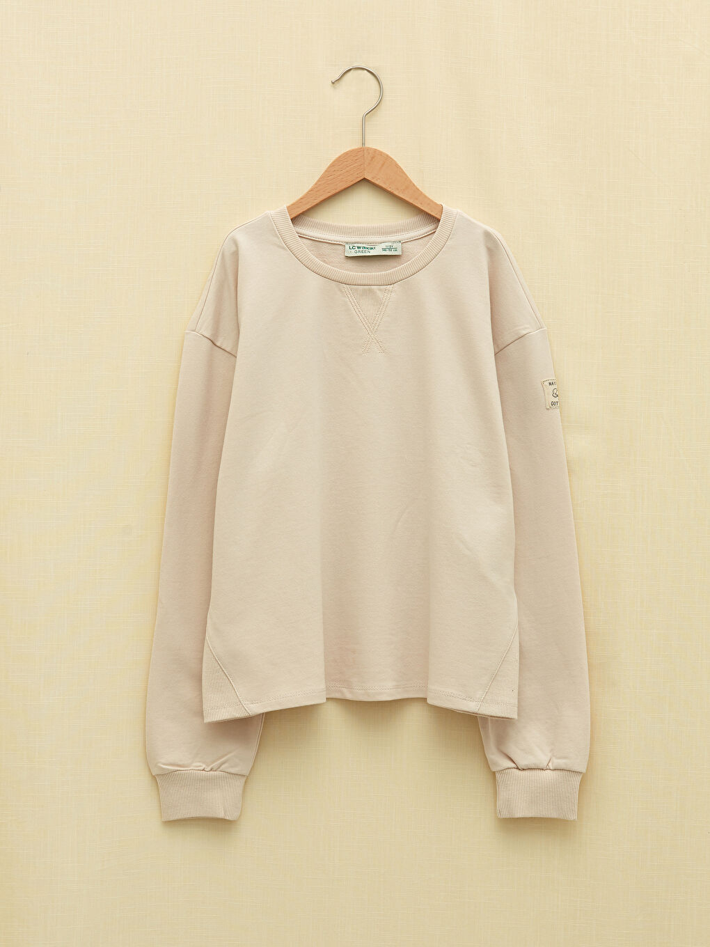 LCW Kids Crew Neck Basic Long Sleeve Girls' Sweatshirt -W1AH64Z4-FVU