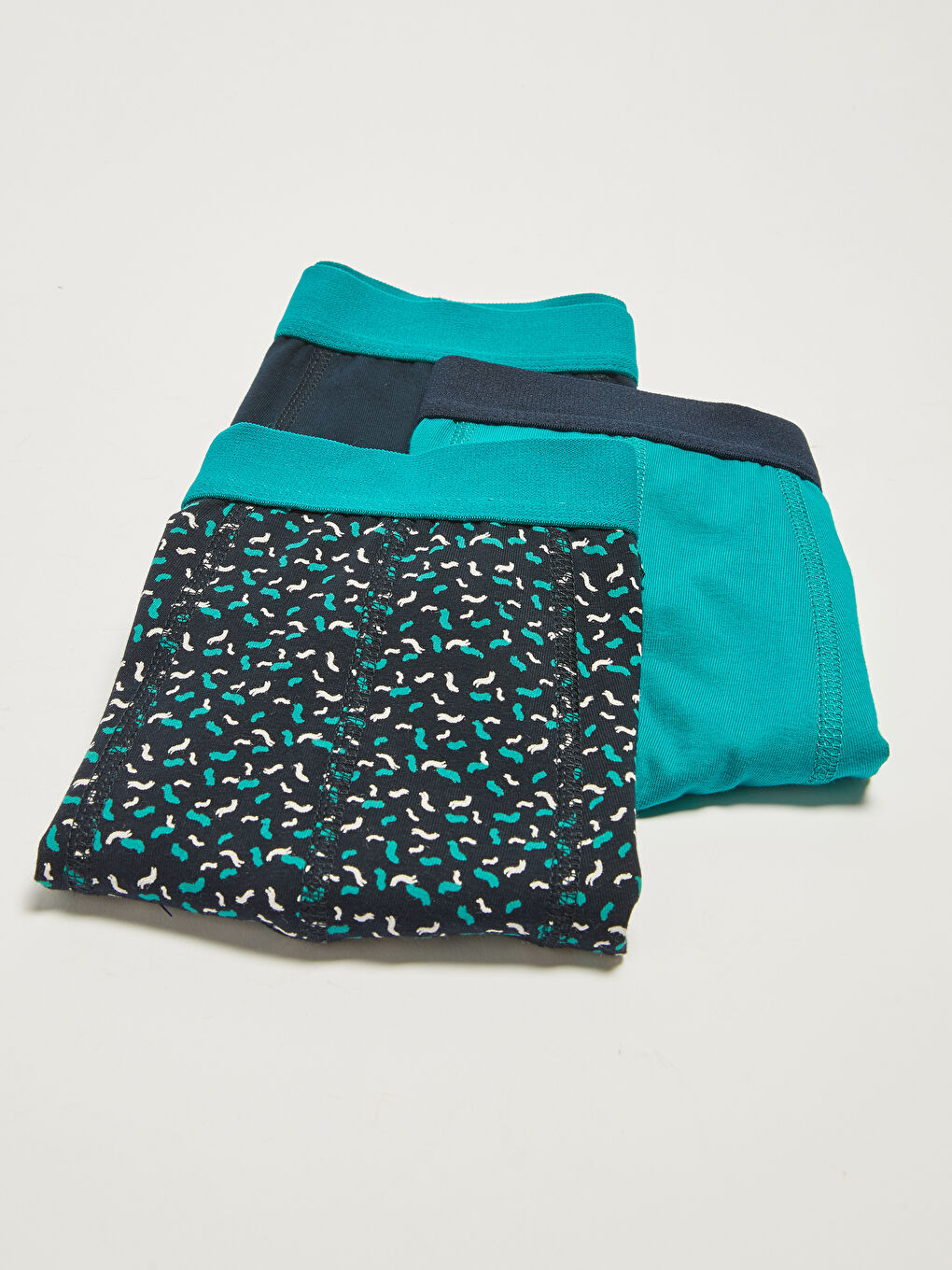 سراويل بوكسر قطن مطاطي بقصة عادية للرجال - ٣ قطع-4