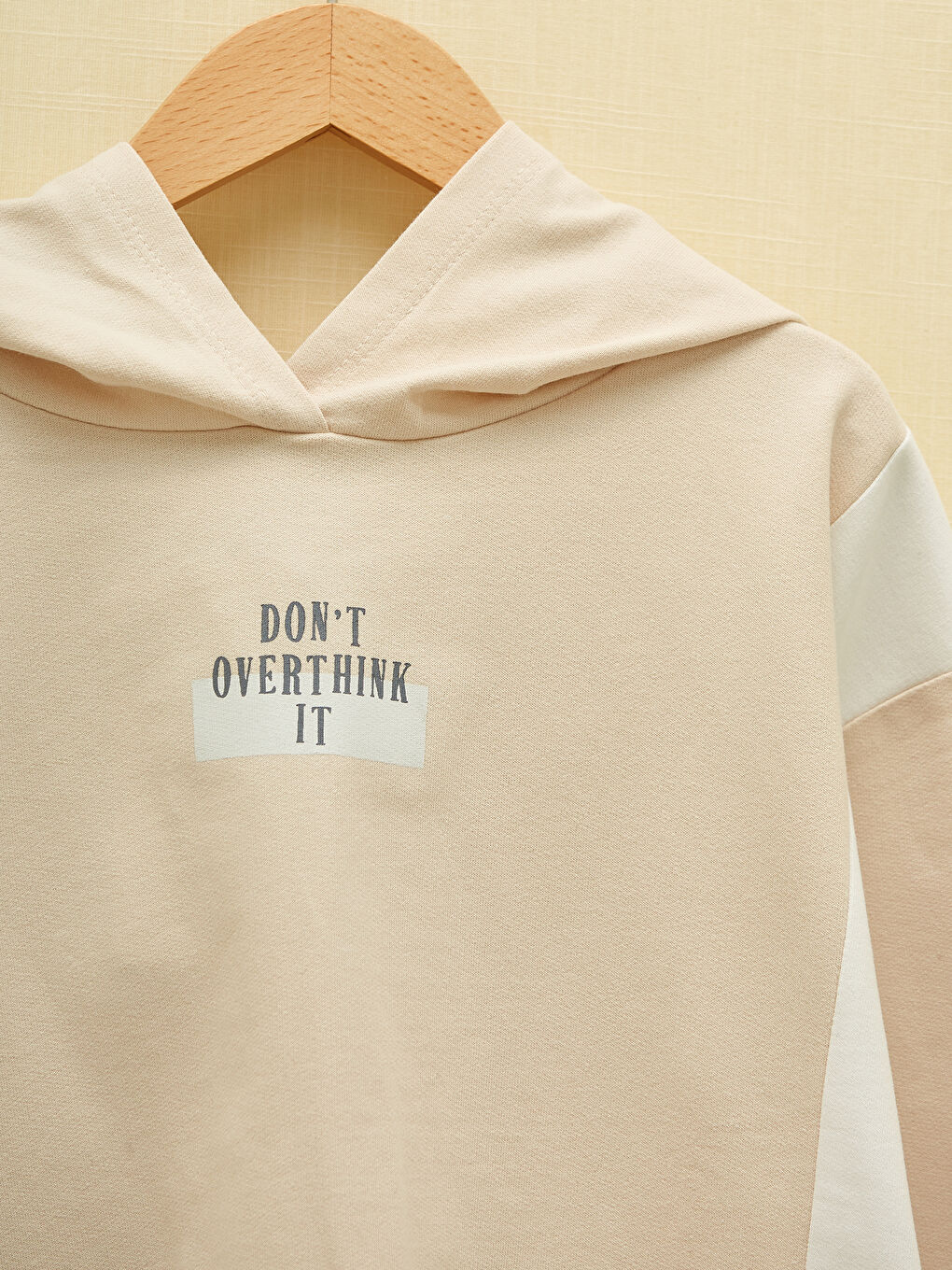 Hooded Slogan Letter Printed Long Sleeve Girl's Sweatshirt-1