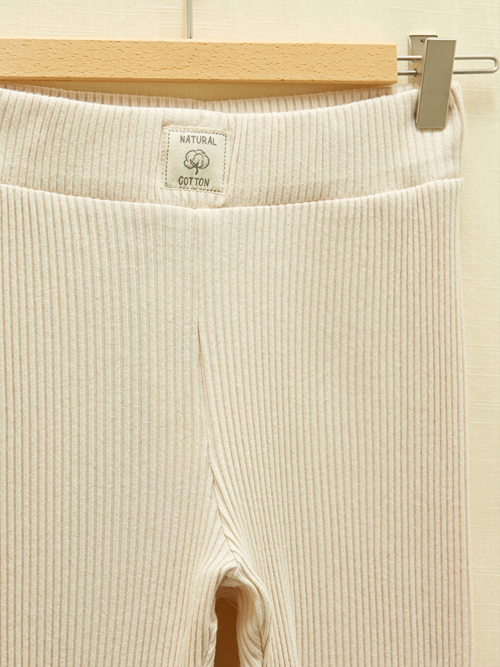 Bej Beli Lastikli Kız Çocuk Tayt-2