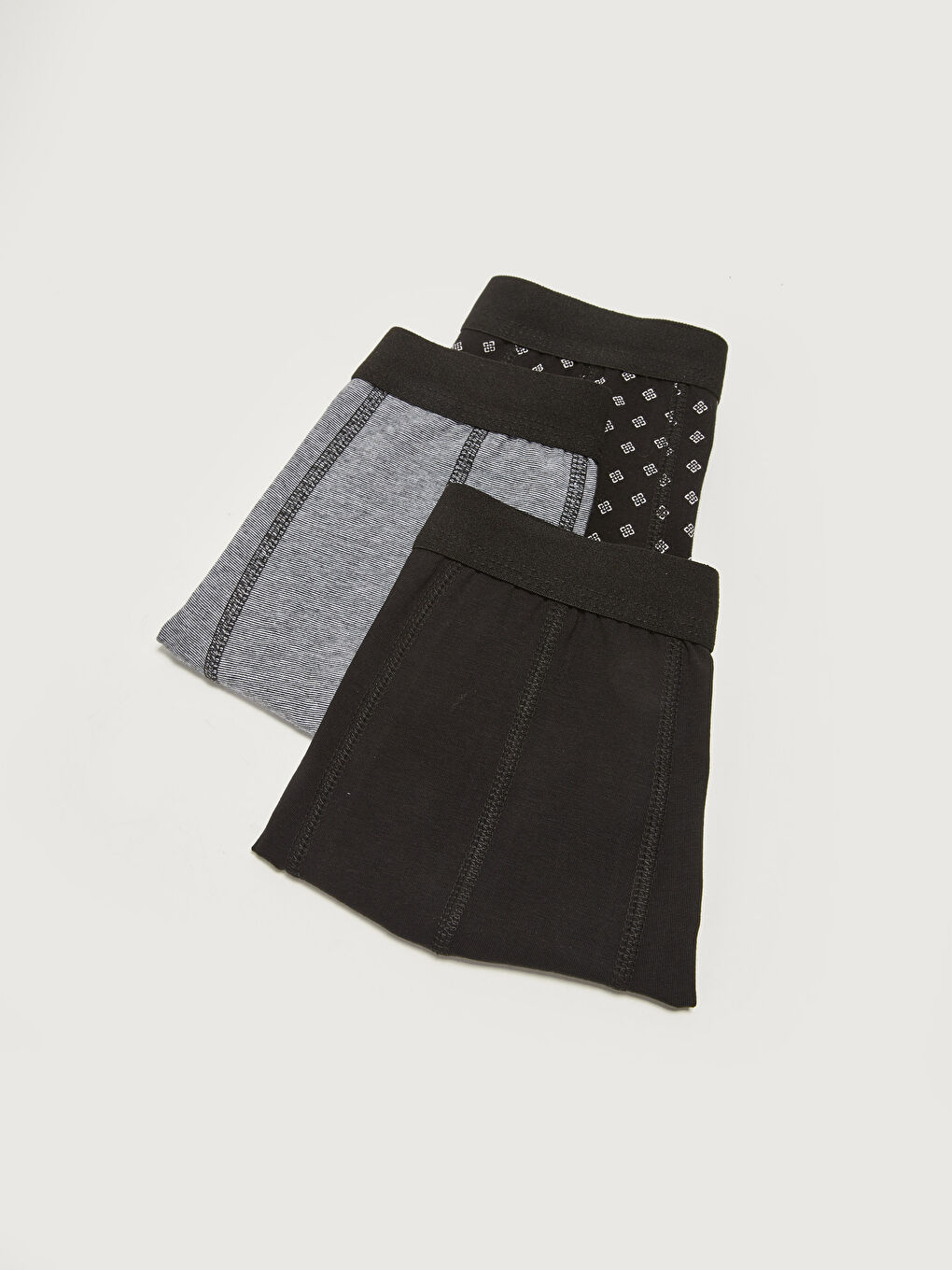 Siyah Standart Kalıp Pamuklu Esnek Erkek Boxer 3'lü-1