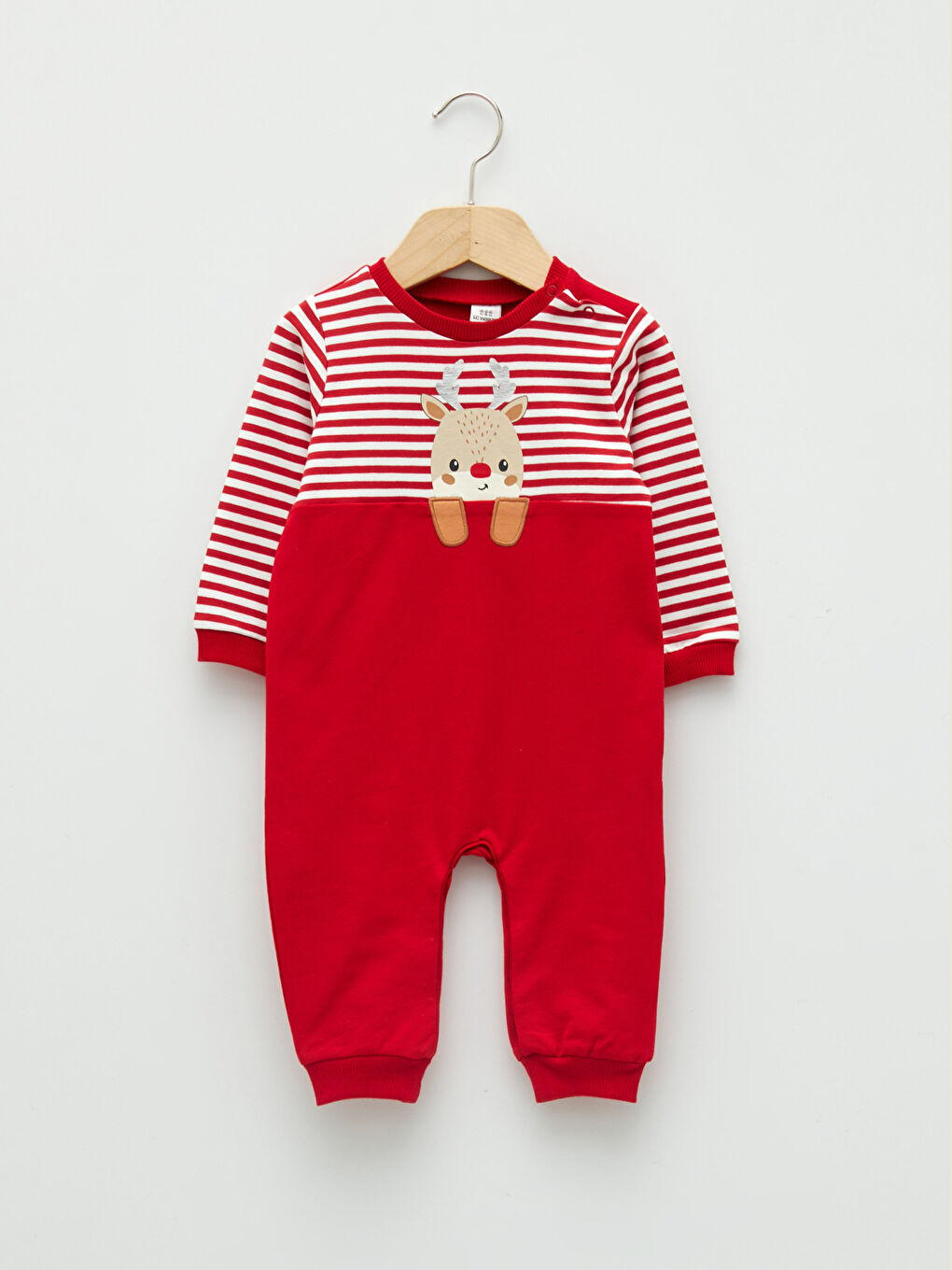 Kombinezon za bebe dečake sa okruglim izrezom i dugim rukavima na temu Nove godine