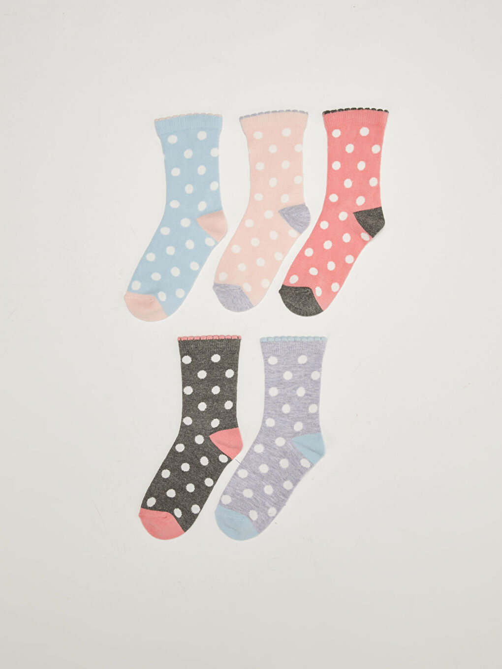 Носки для девочек в горошек, комплект из 5 штук-1