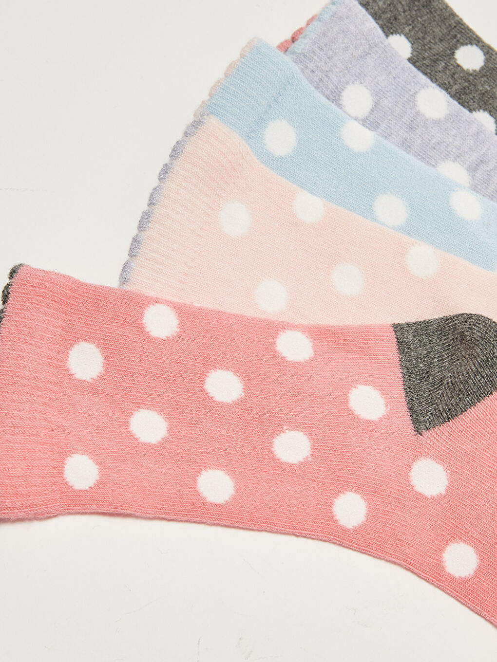 Носки для девочек в горошек, комплект из 5 штук-2
