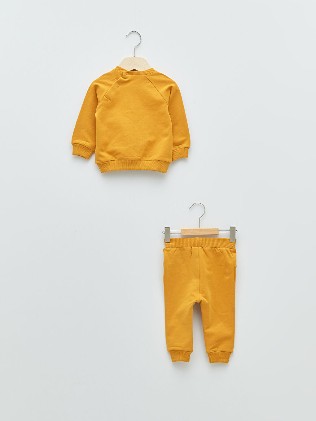 Sarı Bisiklet Yaka Uzun Kollu Erkek Bebek Sweatshirt ve Jogger Pantolon 2'li Takım-1