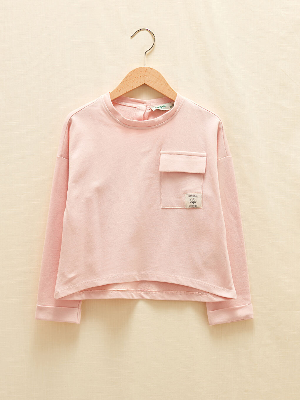 سويتشيرت كم طويل مطبوع بياقة دائرية وبنطلون للبنات-1