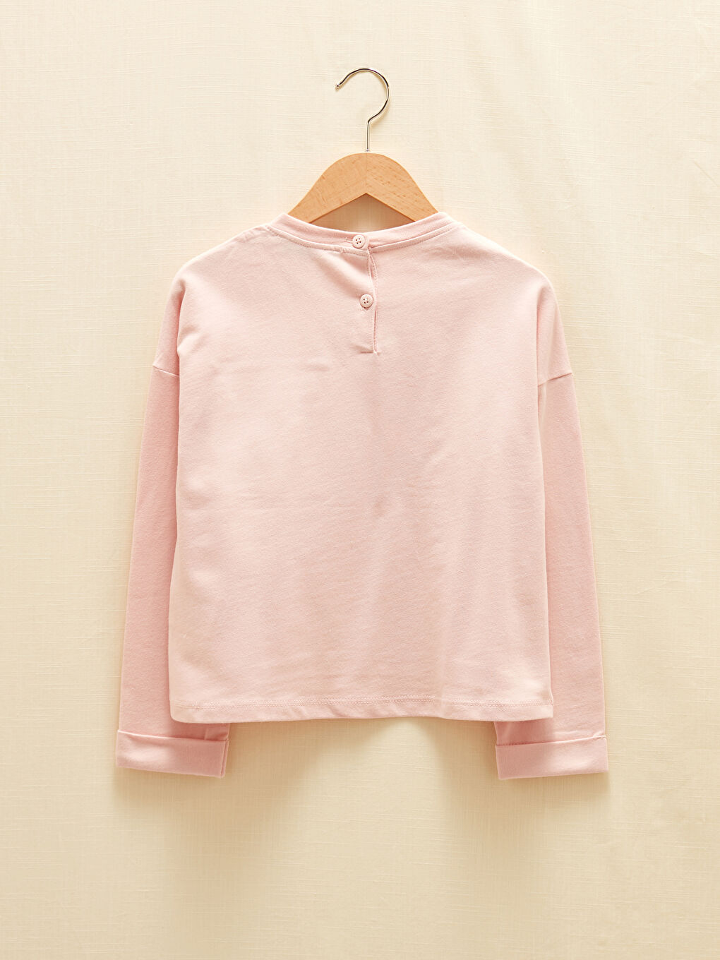 سويتشيرت كم طويل مطبوع بياقة دائرية وبنطلون للبنات-2