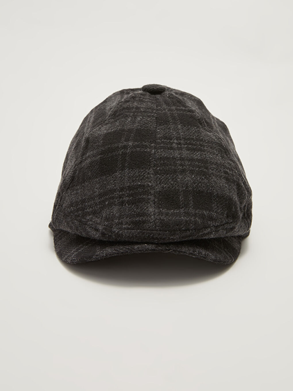 Siyah Ekose Erkek Kasket Şapka-1