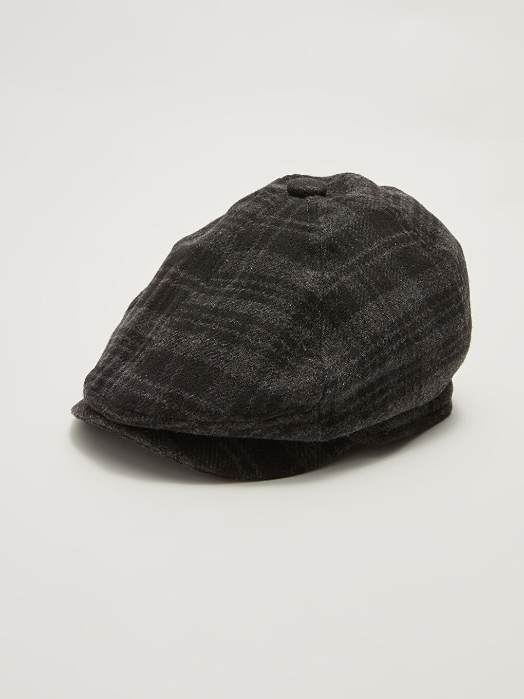 Siyah Ekose Erkek Kasket Şapka-2
