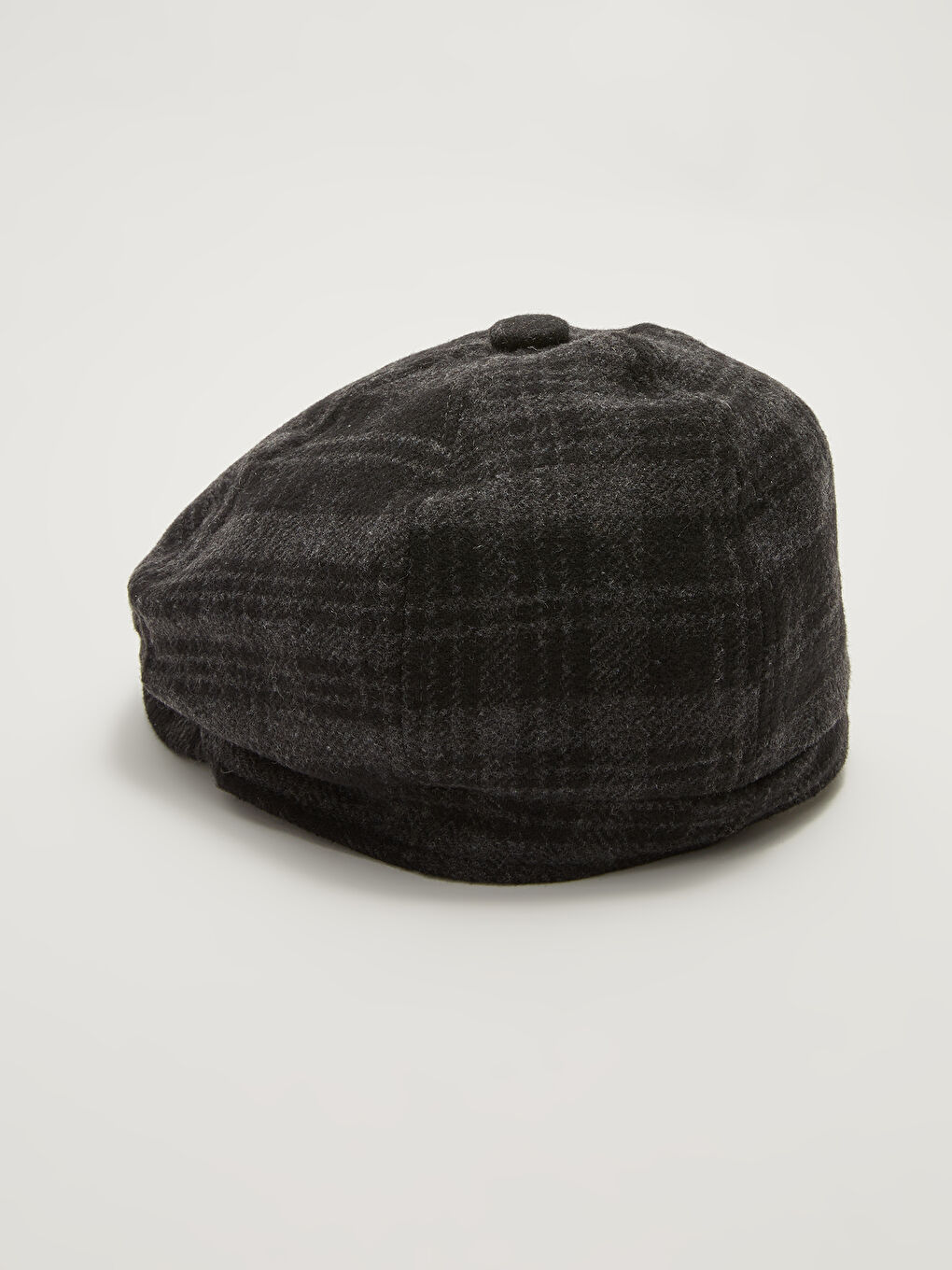 Siyah Ekose Erkek Kasket Şapka-4
