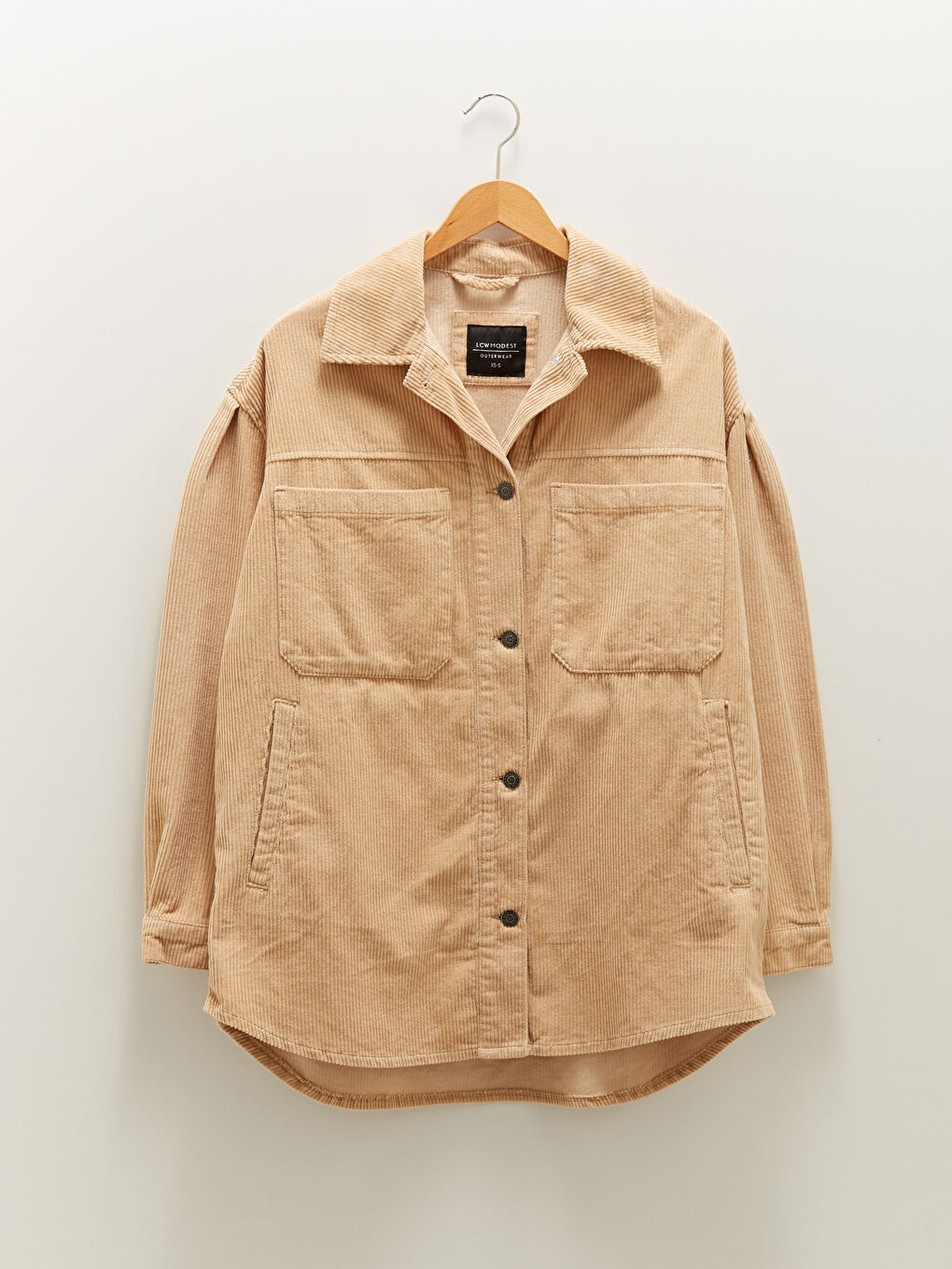 Shirt Collar Straight Pocket Detailed Long Sleeve Cotton Slim Coat-7