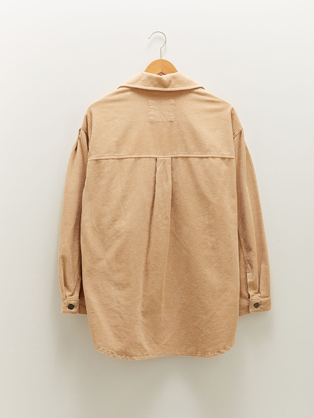 Shirt Collar Straight Pocket Detailed Long Sleeve Cotton Slim Coat-8