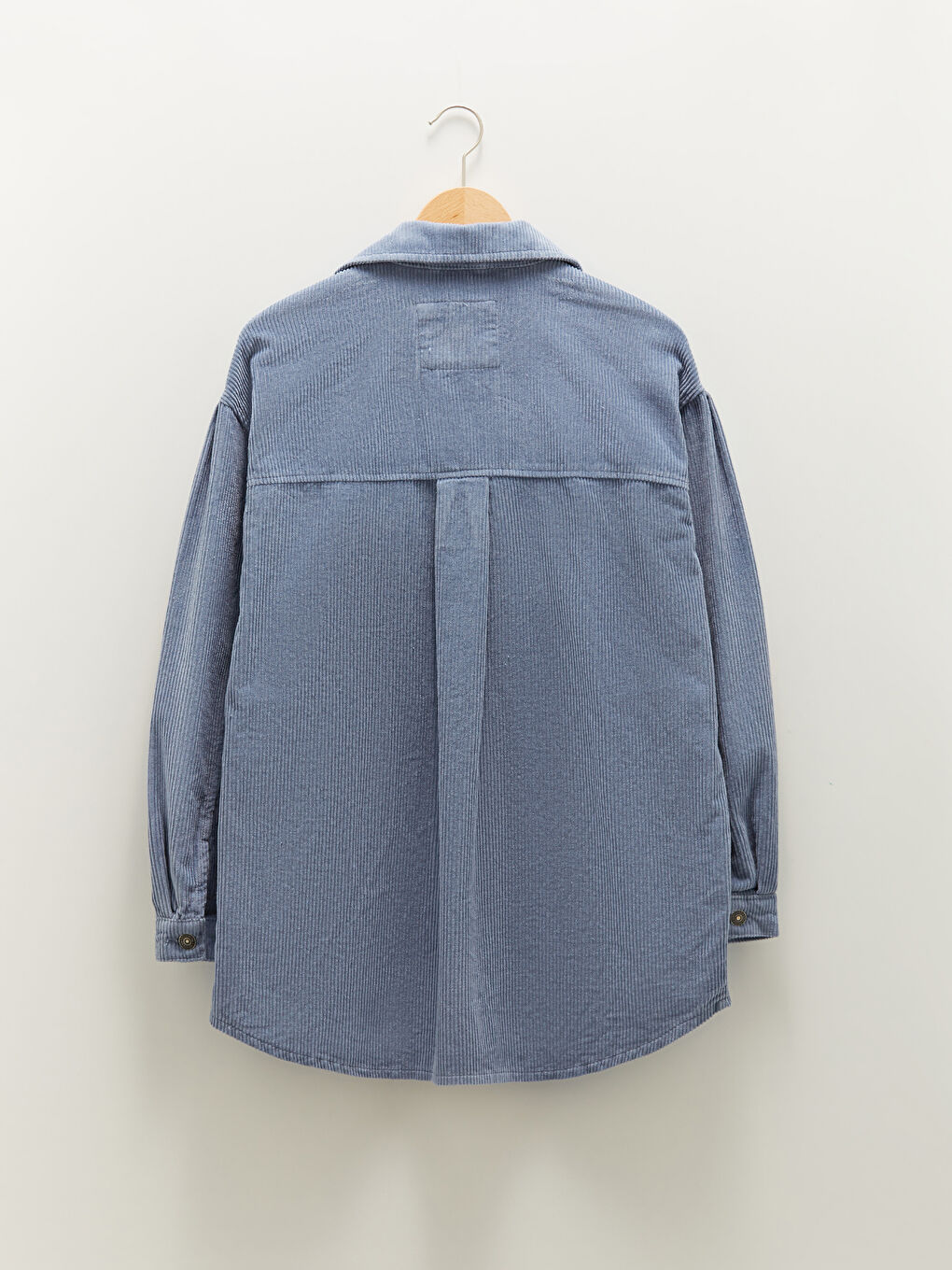 Shirt Collar Straight Pocket Detailed Long Sleeve Cotton Slim Coat-6