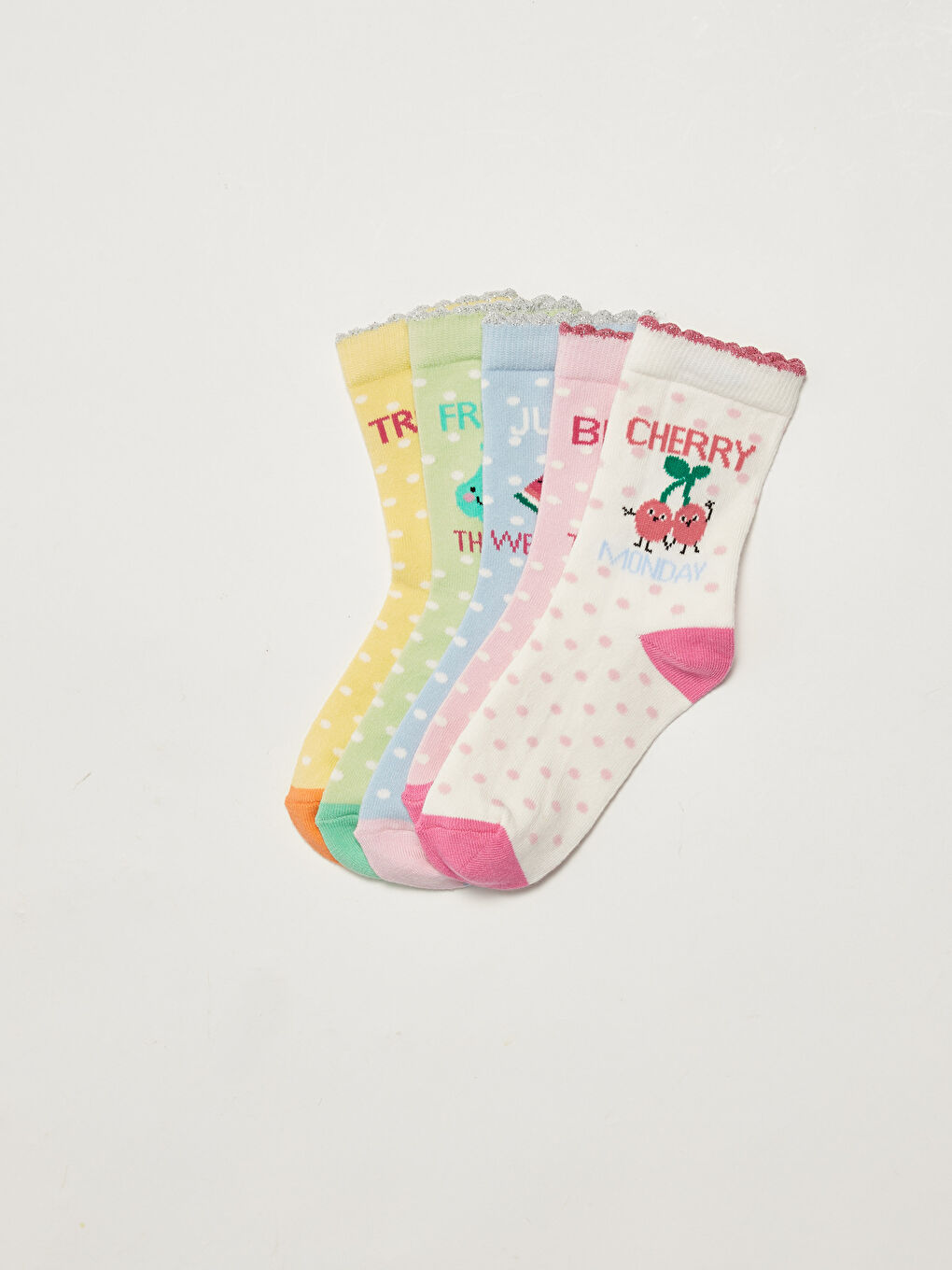 Узорчатые носки до щиколотки для девочек, комплект из 5 штук
