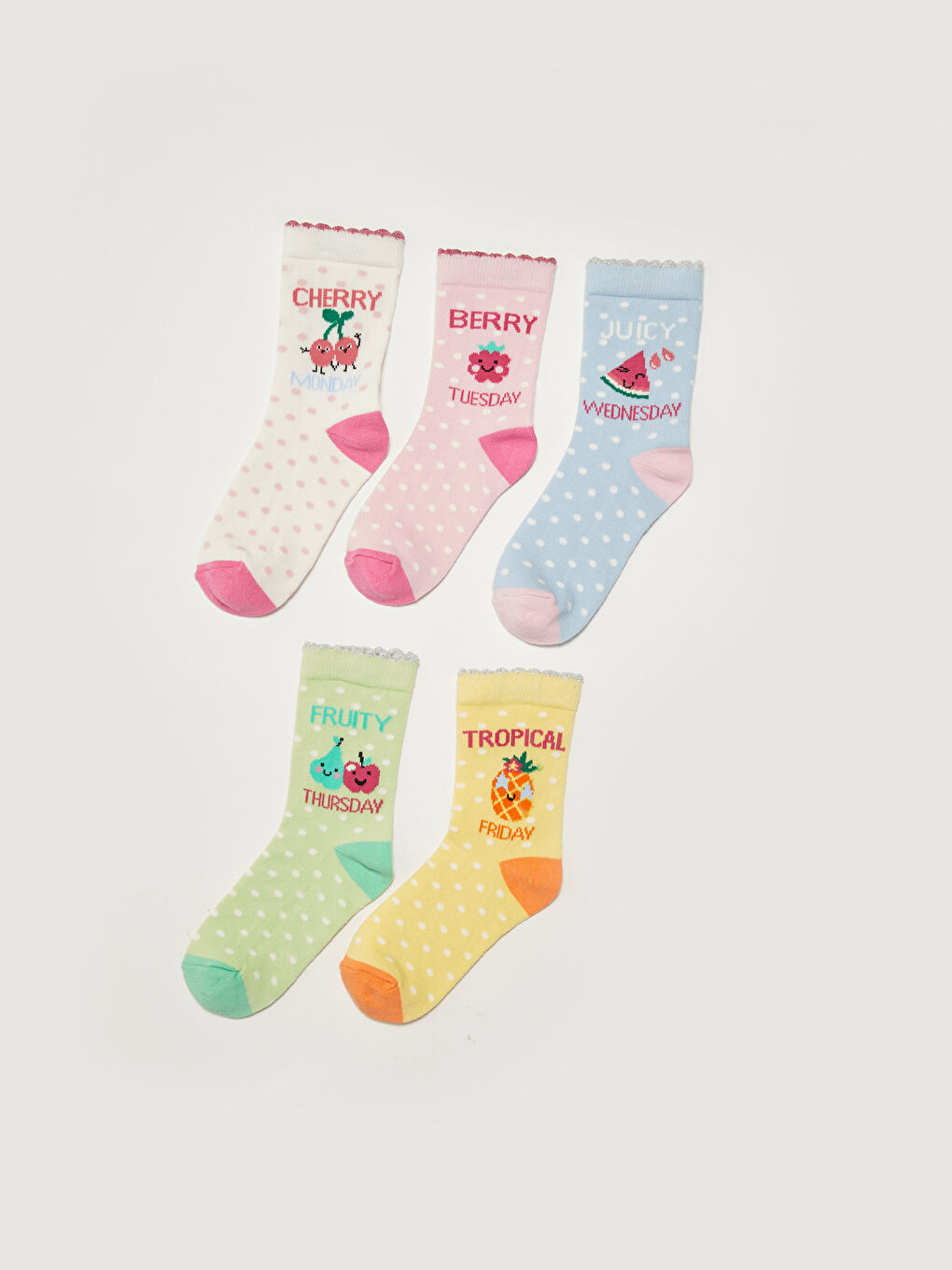 Узорчатые носки до щиколотки для девочек, комплект из 5 штук-1