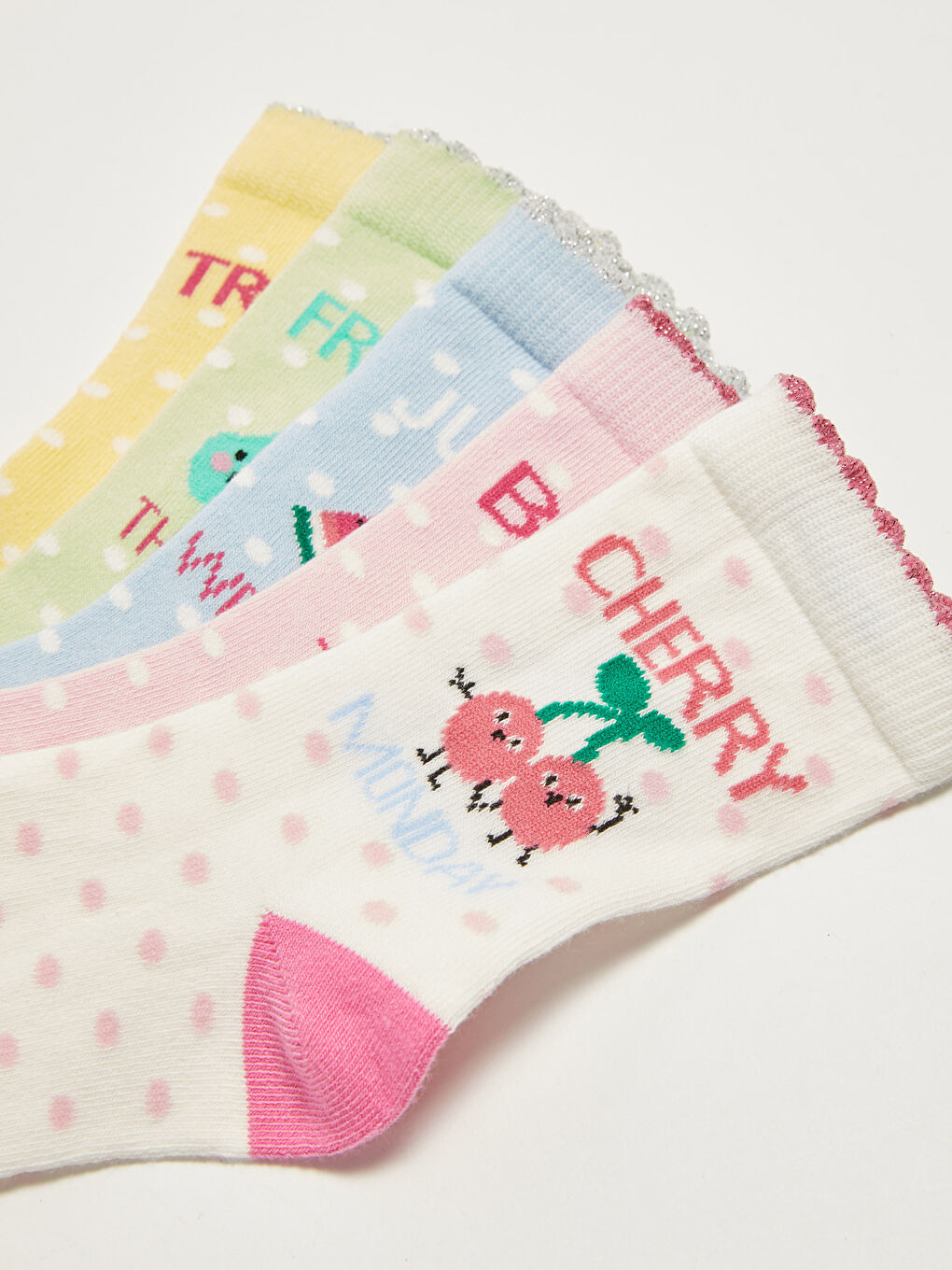 Узорчатые носки до щиколотки для девочек, комплект из 5 штук-2