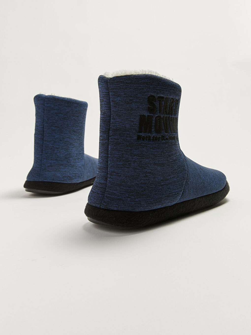 Lacivert Baskılı Erkek Ev Botu-3