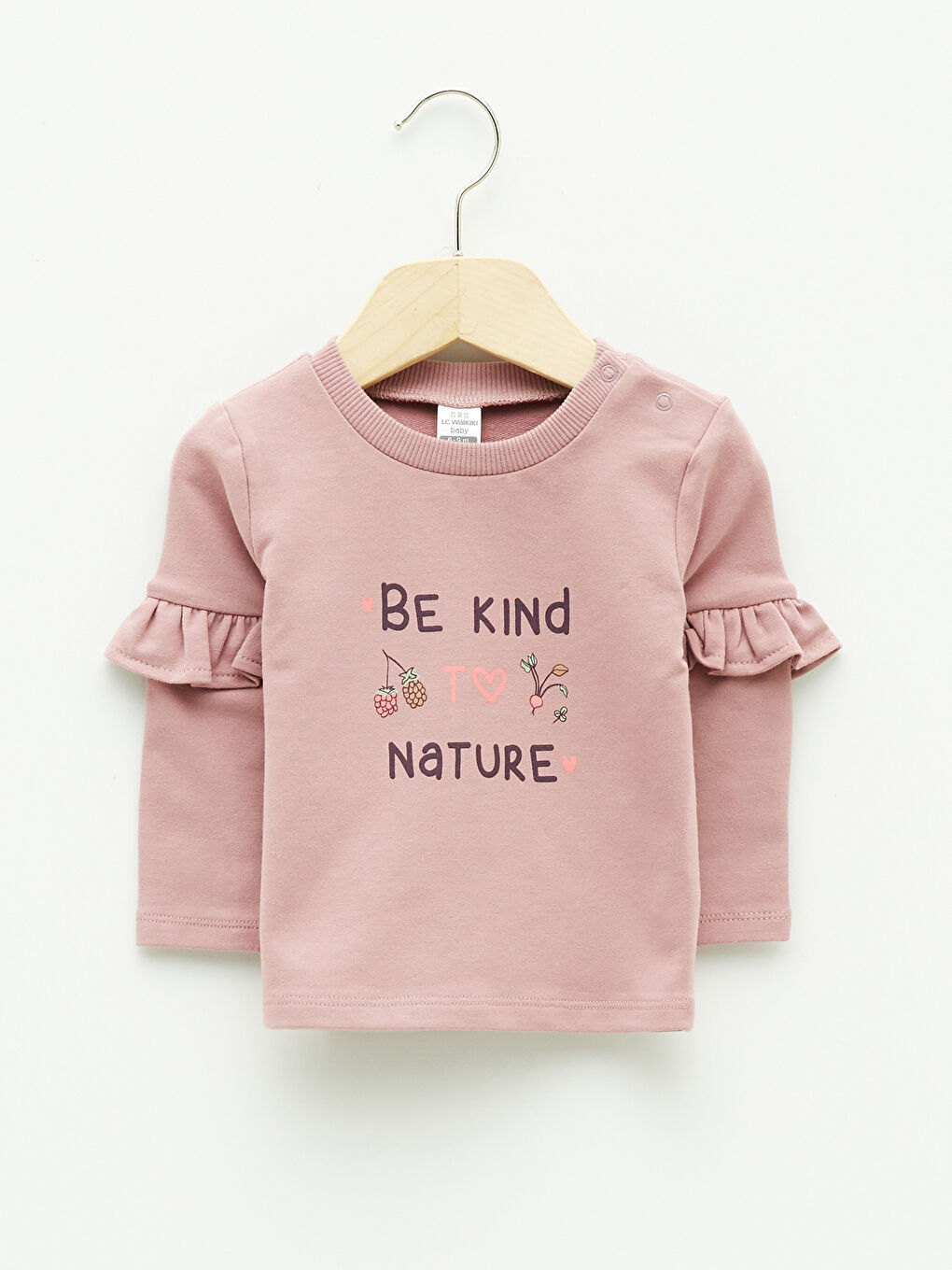 Crew Neck Long Sleeve Printed Baby Girl Sweatshirt 2 Pieces-2