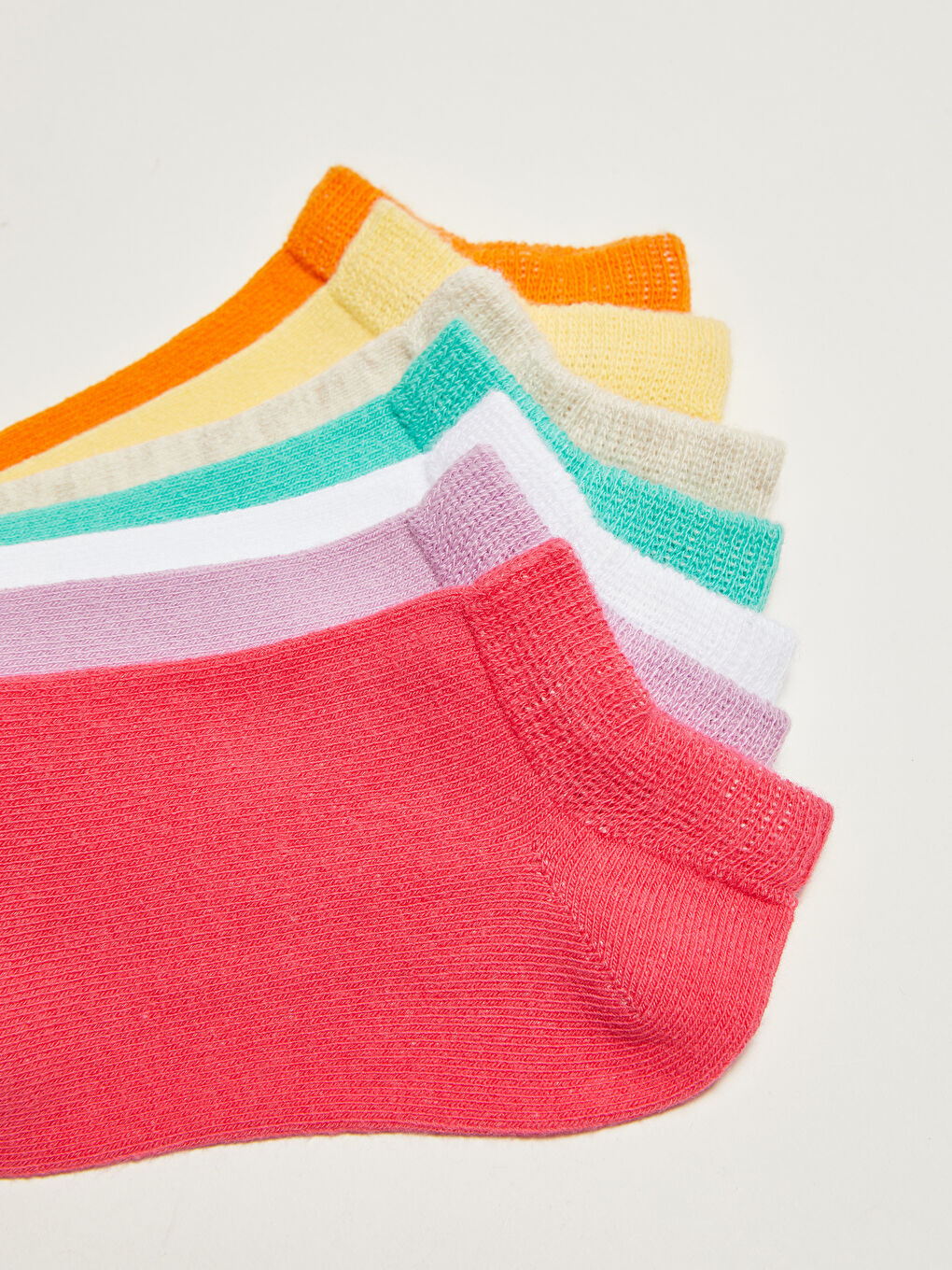 Kırmızı Basic Kız Çocuk Patik Çorap 7'li-2