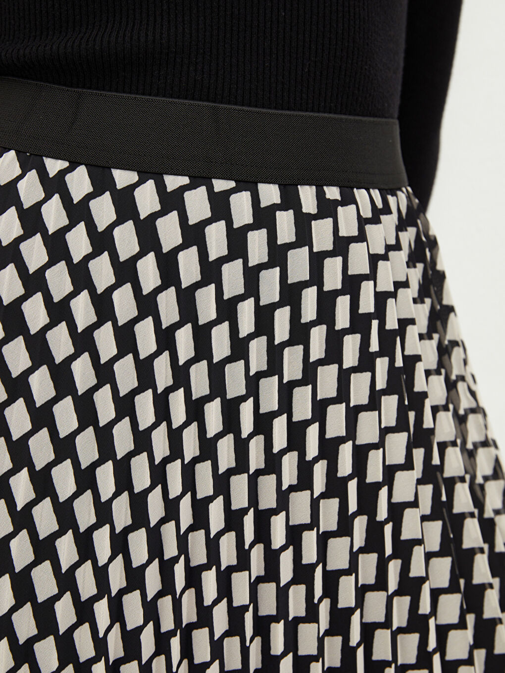 Jupe Plissée en Tissu Chiffon Imprimé à Taille Élastiquée pour Femmes-2