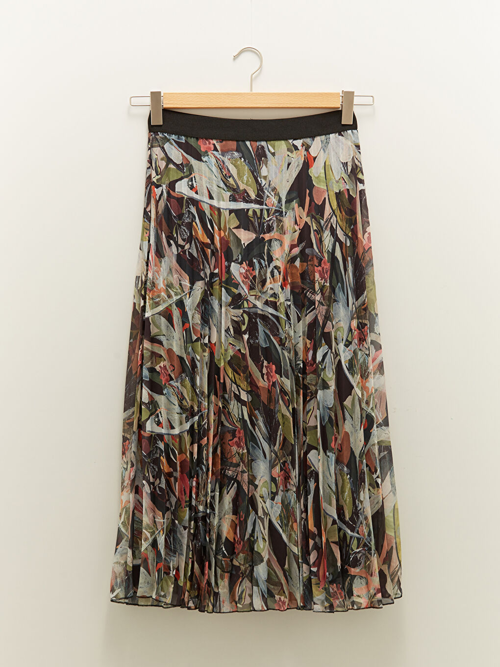 LCWAIKIKI Classic Elastic Waist Patterned Chiffon Fabric Women's Pleated Skirt -W1AJ16Z8-LS6