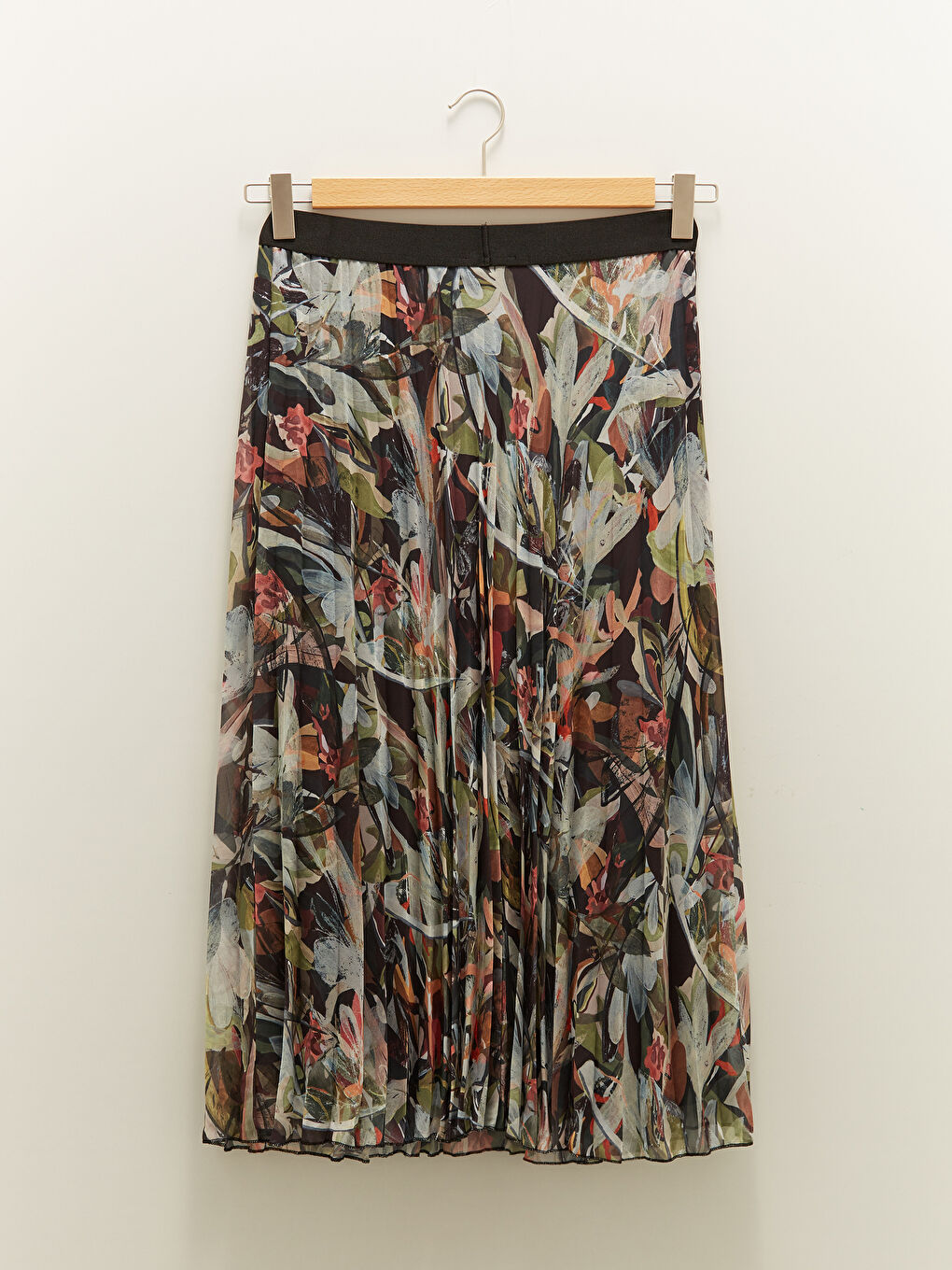 LCWAIKIKI Classic Elastic Waist Patterned Chiffon Fabric Women's Pleated Skirt -W1AJ16Z8-LS6