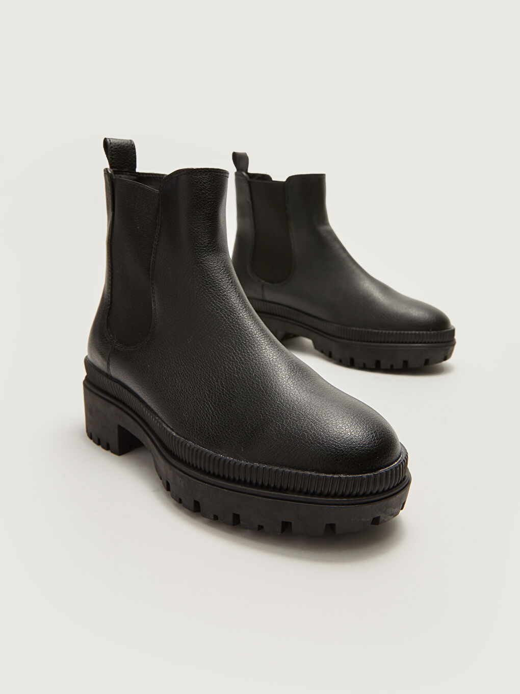 Әйелдерге арналған былғары көріністі резеңке жақтары бар етік-2