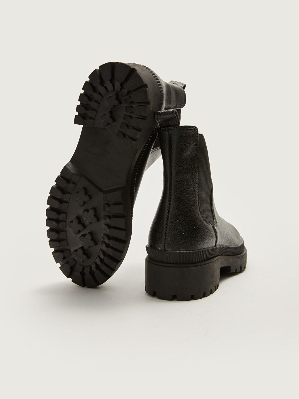 Әйелдерге арналған былғары көріністі резеңке жақтары бар етік-3