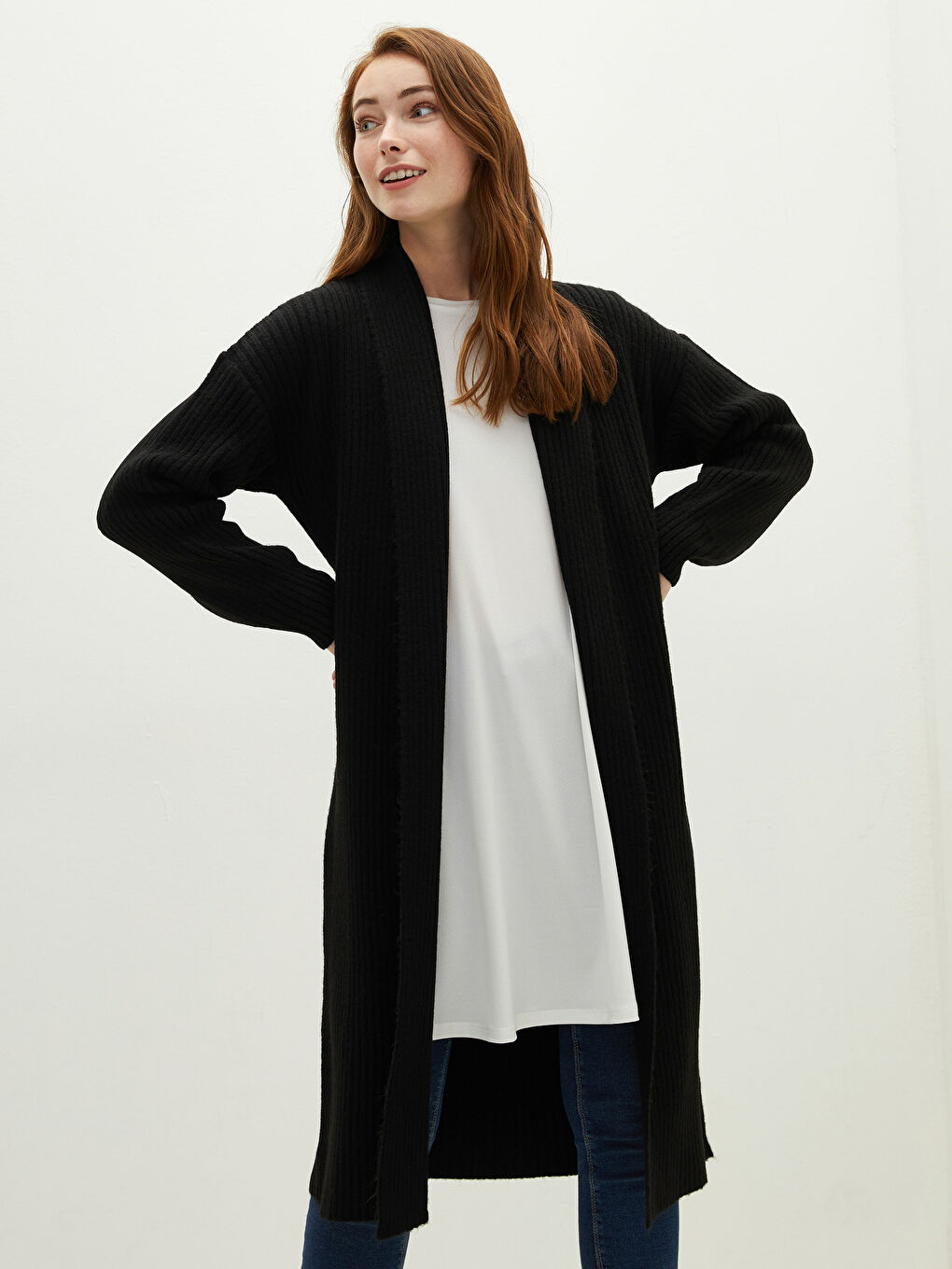 Shawl Collar Plain Long Sleeve Women's Knitwear Cardigan