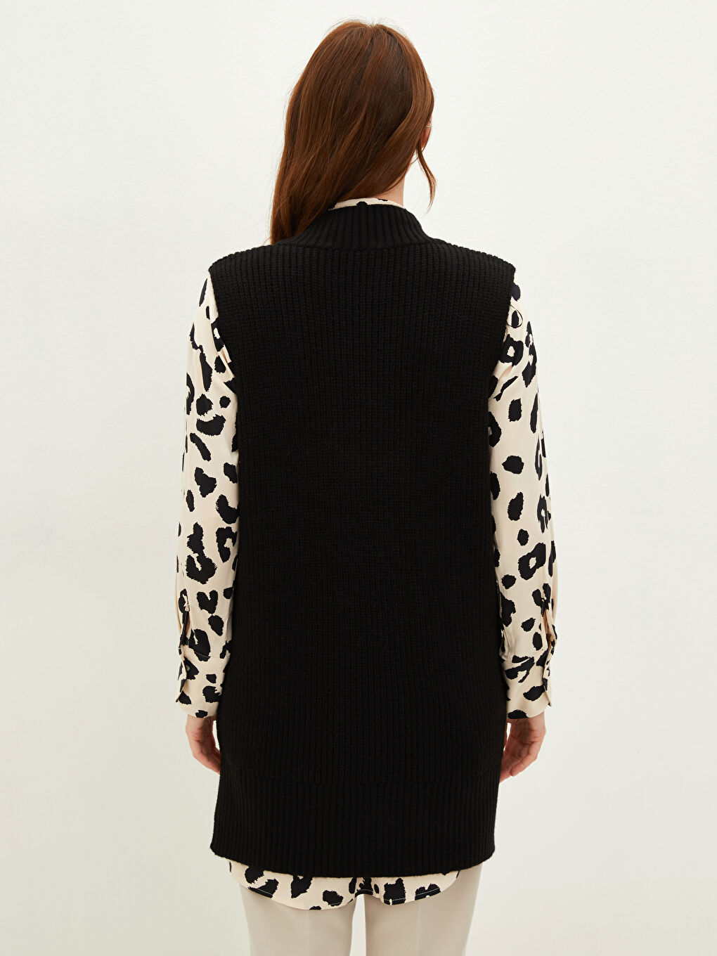 Ženski V-izrez Bez rukava Jednostavan Trikotažni Džemper Prsluk-9