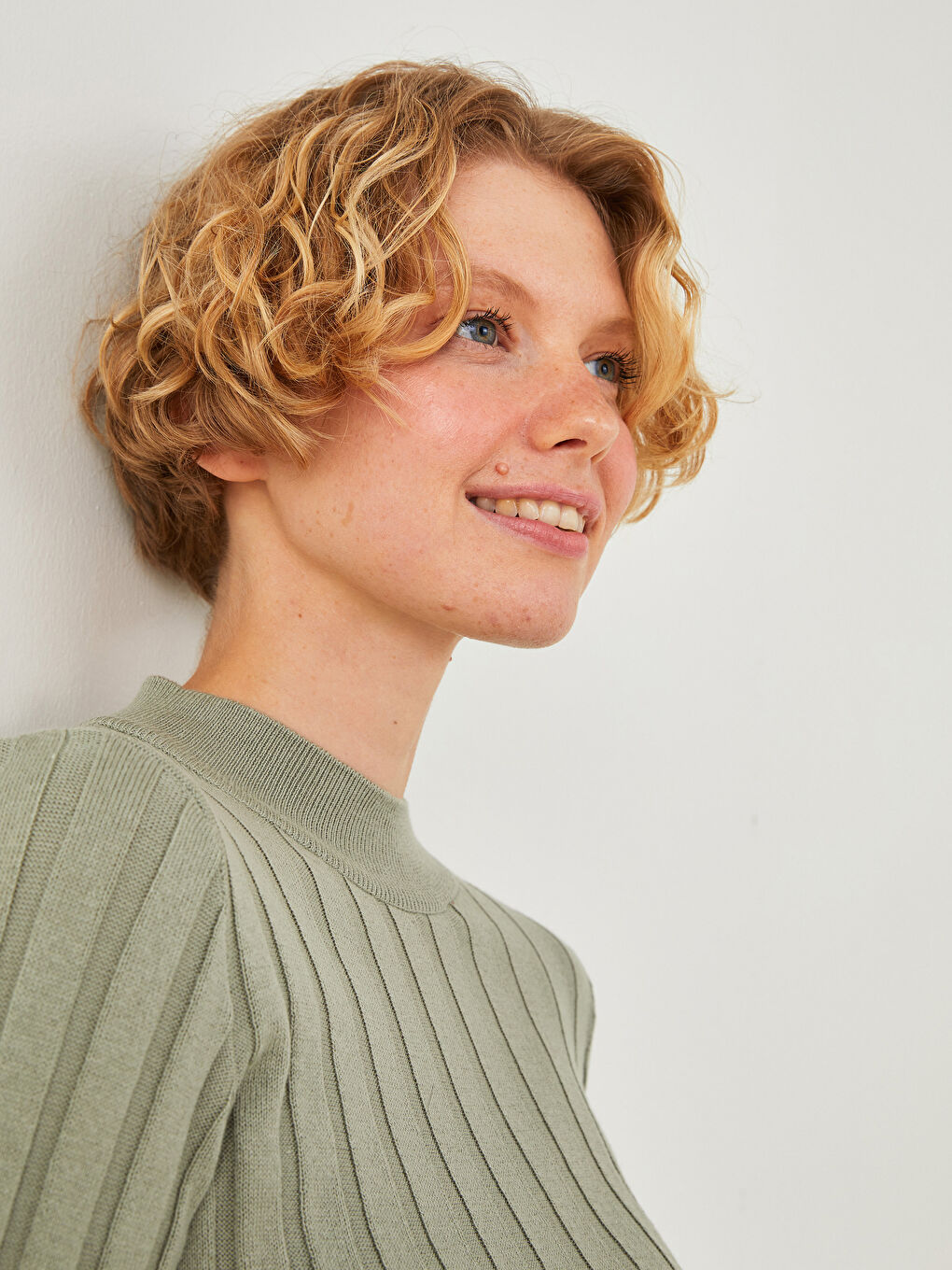Pull-over en Tricot à Col Cheminée pour Femmes-2
