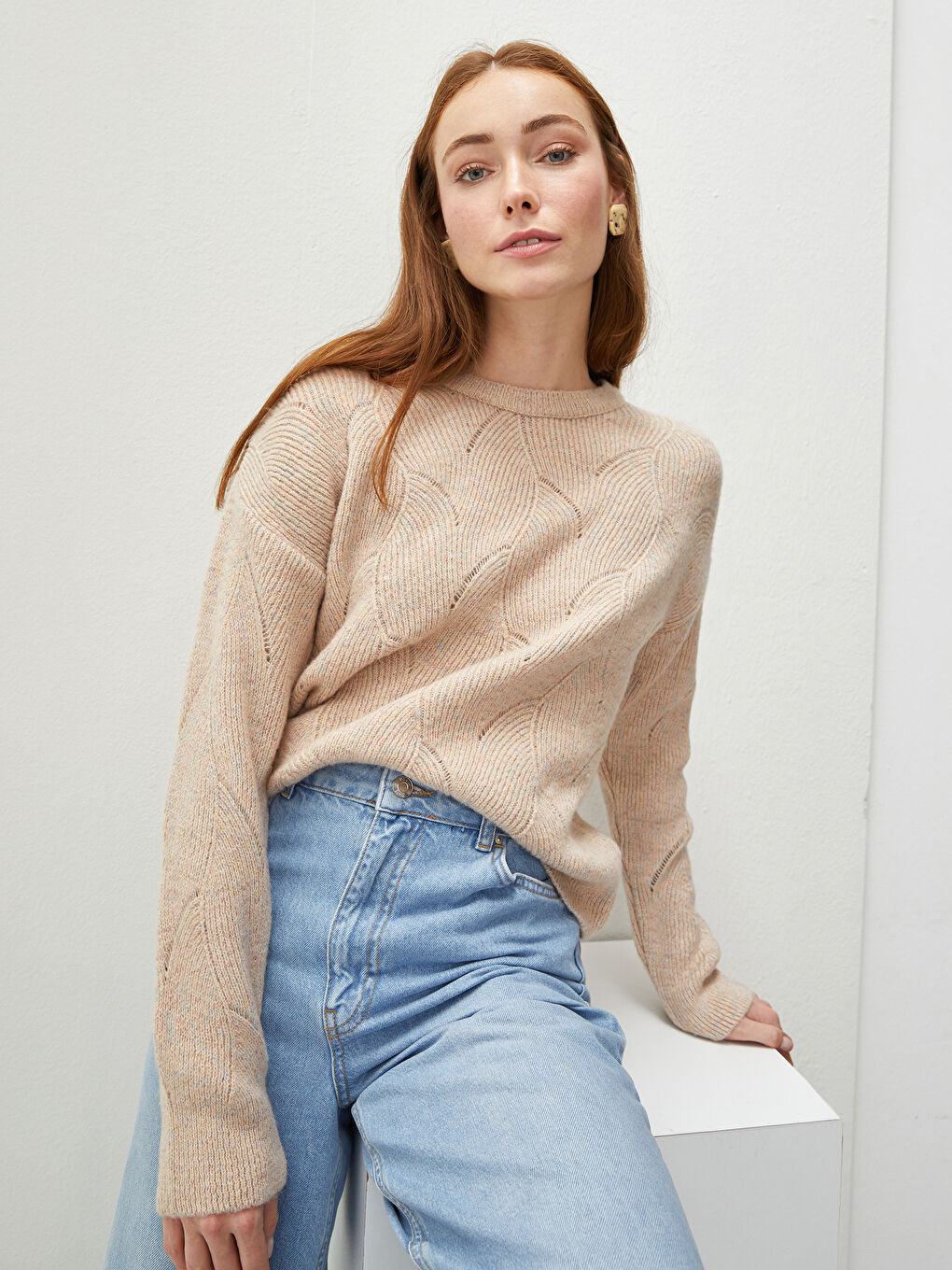 Žena BEŽ Džemper -1