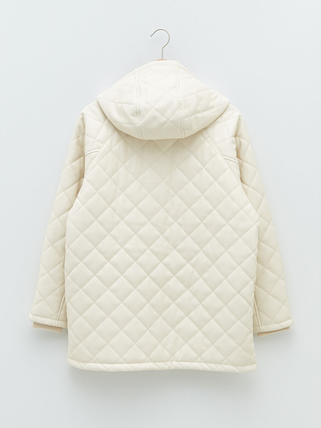 LCWAIKIKI Classic Veste Similicuir pour Femmes à Capuche Matelassée Imprimée Épaisse à Manches Longues -W1AK80Z8-RQH