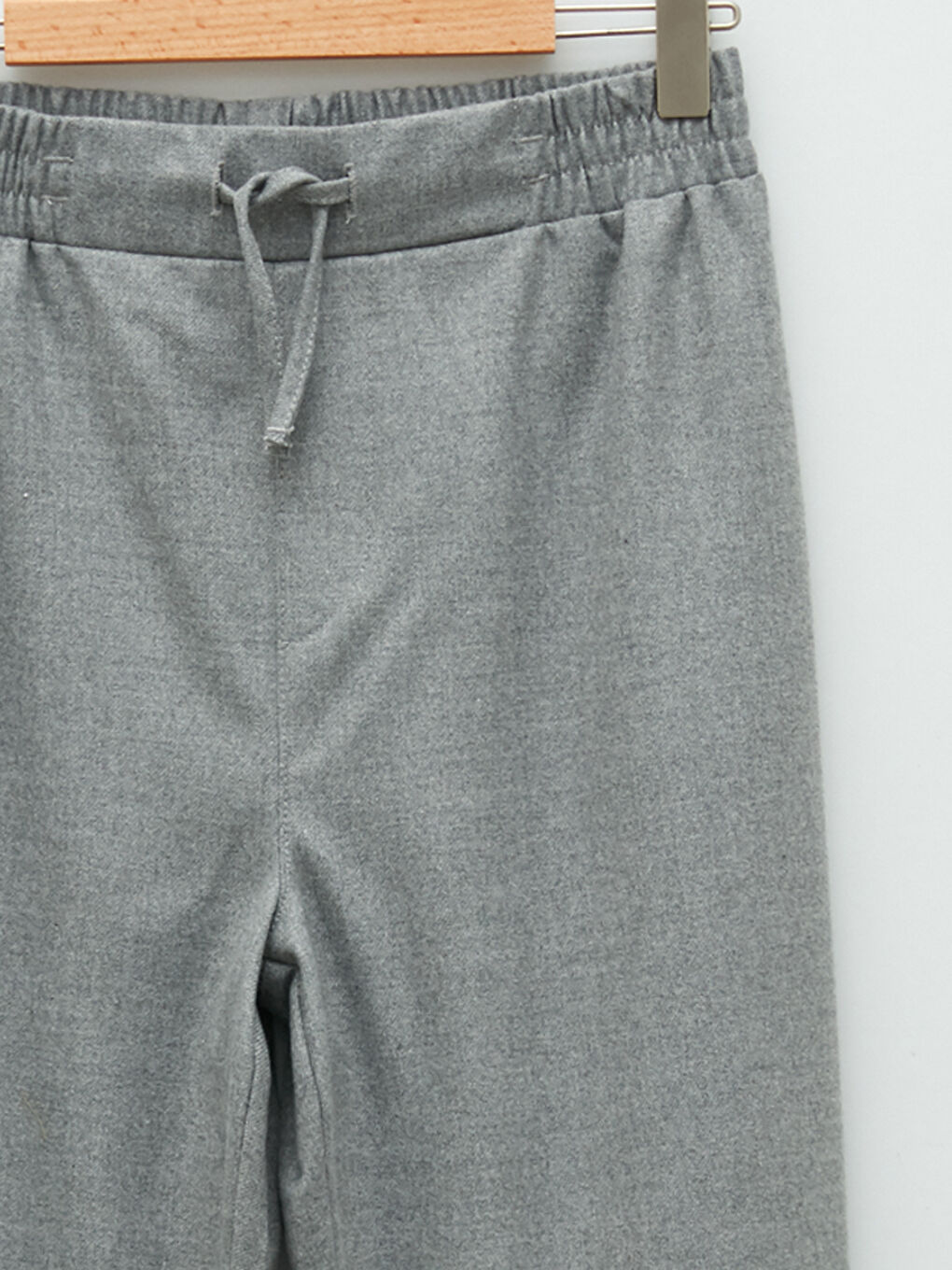 Gri Beli Lastikli Basic Kız Çocuk Pantolon-2