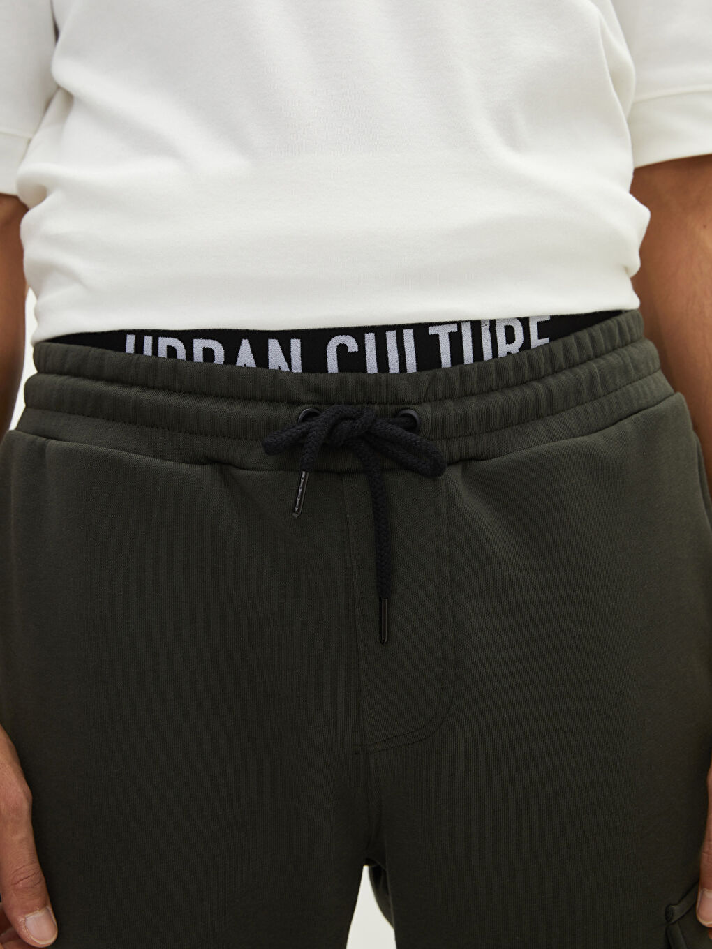 Haki Dar Kalıp Erkek Eşofman Altı-2