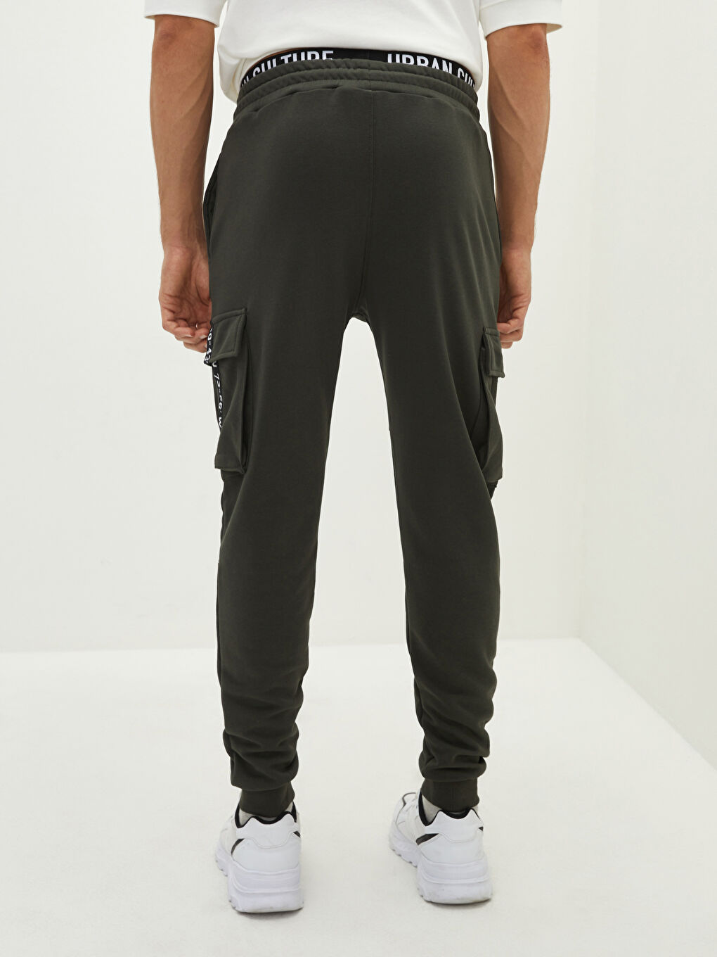 Haki Dar Kalıp Erkek Eşofman Altı-4