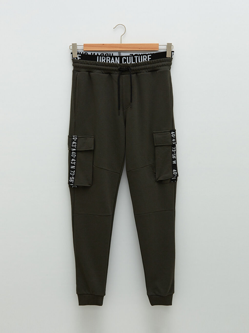 Haki Dar Kalıp Erkek Eşofman Altı-5