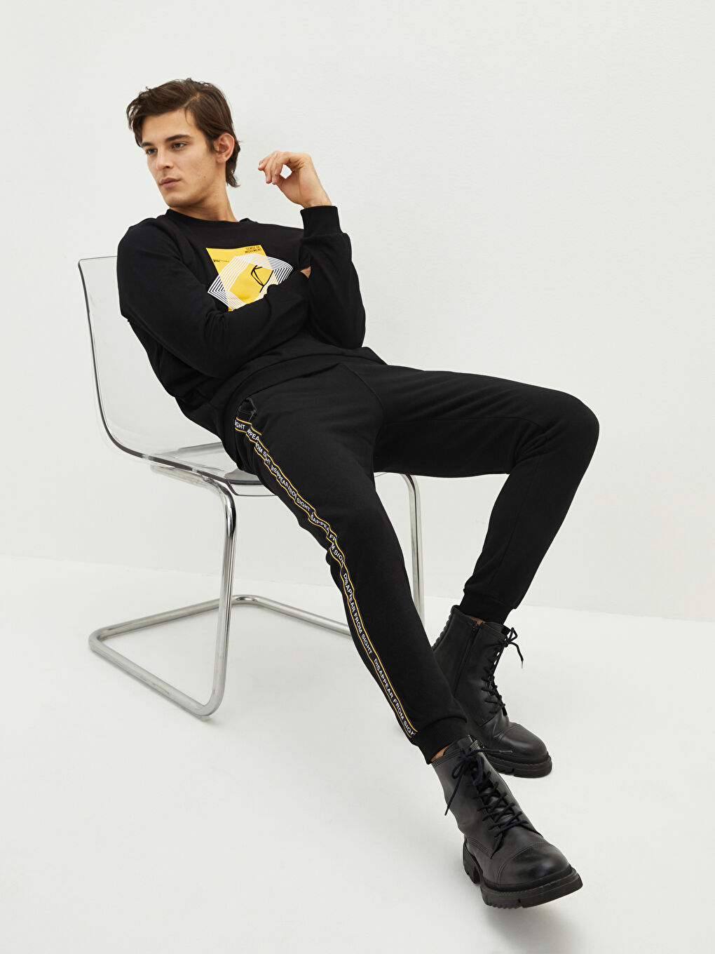 Siyah Slim Fit Erkek Jogger Eşofman Altı