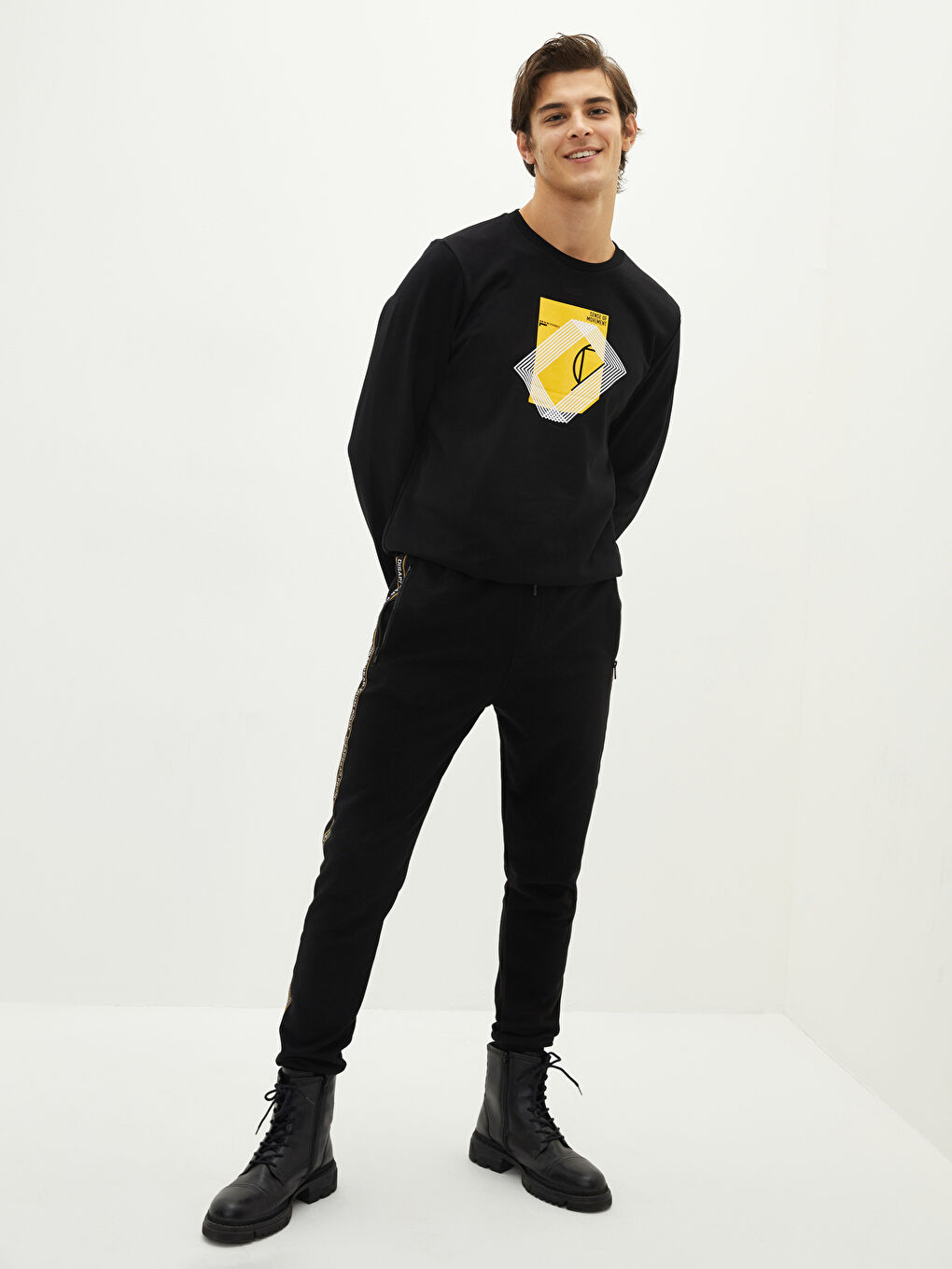 Siyah Slim Fit Erkek Jogger Eşofman Altı-1