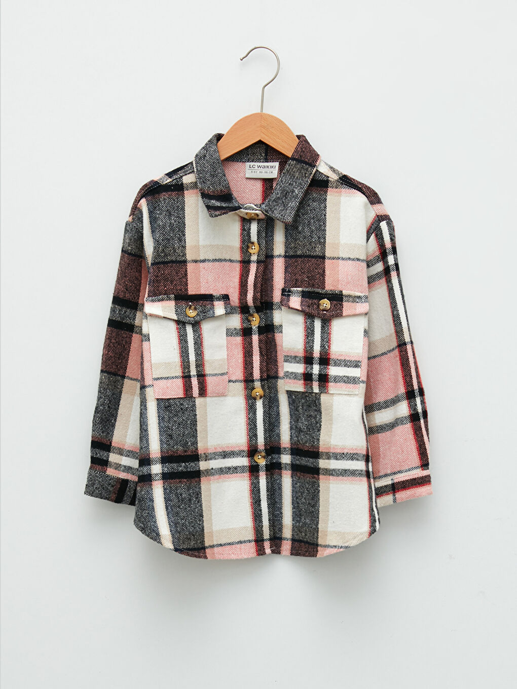 Chemise Fille à Manches Longues en Gabardine Écossaise