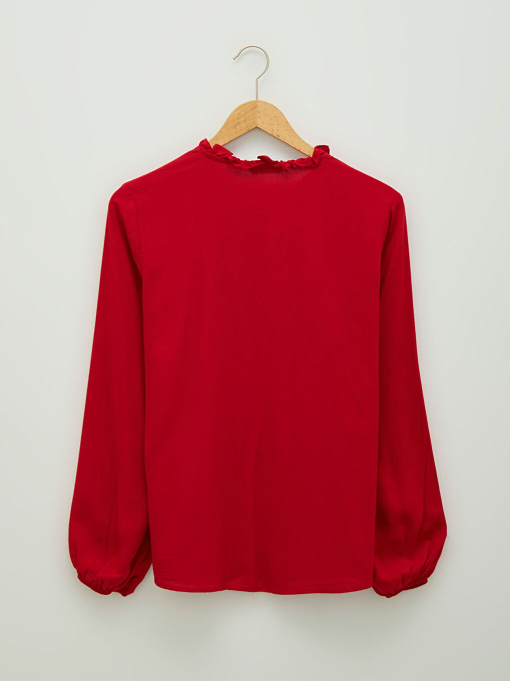 LCWAIKIKI Classic Ruffle Tied Collar Straight Long Sleeve Viscose Women's Blouse -W1AN73Z8-GPU