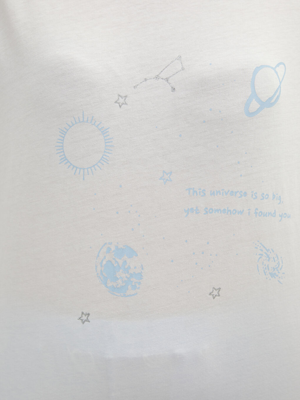 طقم بيجامة كم طويل ياقة دائرية مطبوع قطن للسيدات-3