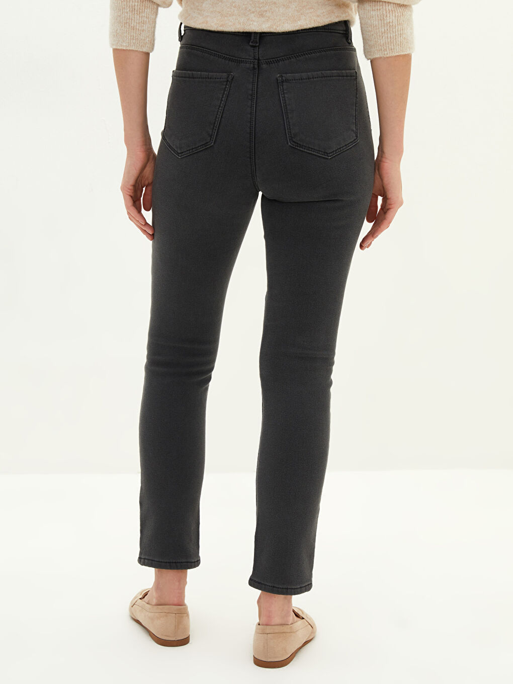 Gri Mercury Skinny Fit Cep Detaylı Kadın Jean Pantolon-4