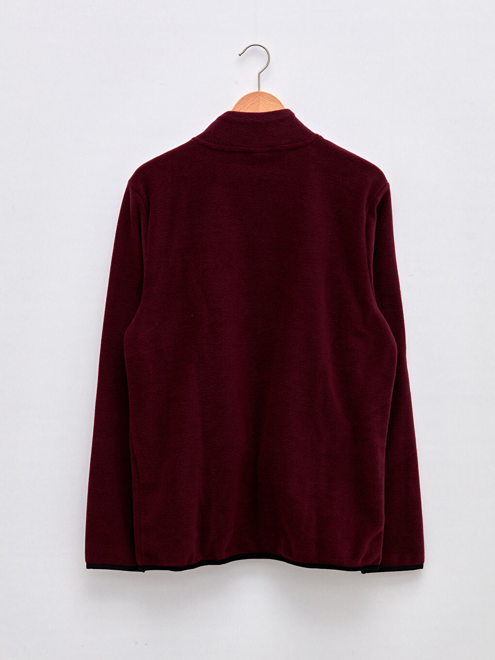 Mürdüm Standart Kalıp Dik Yaka Polar Erkek Spor Hırka-6