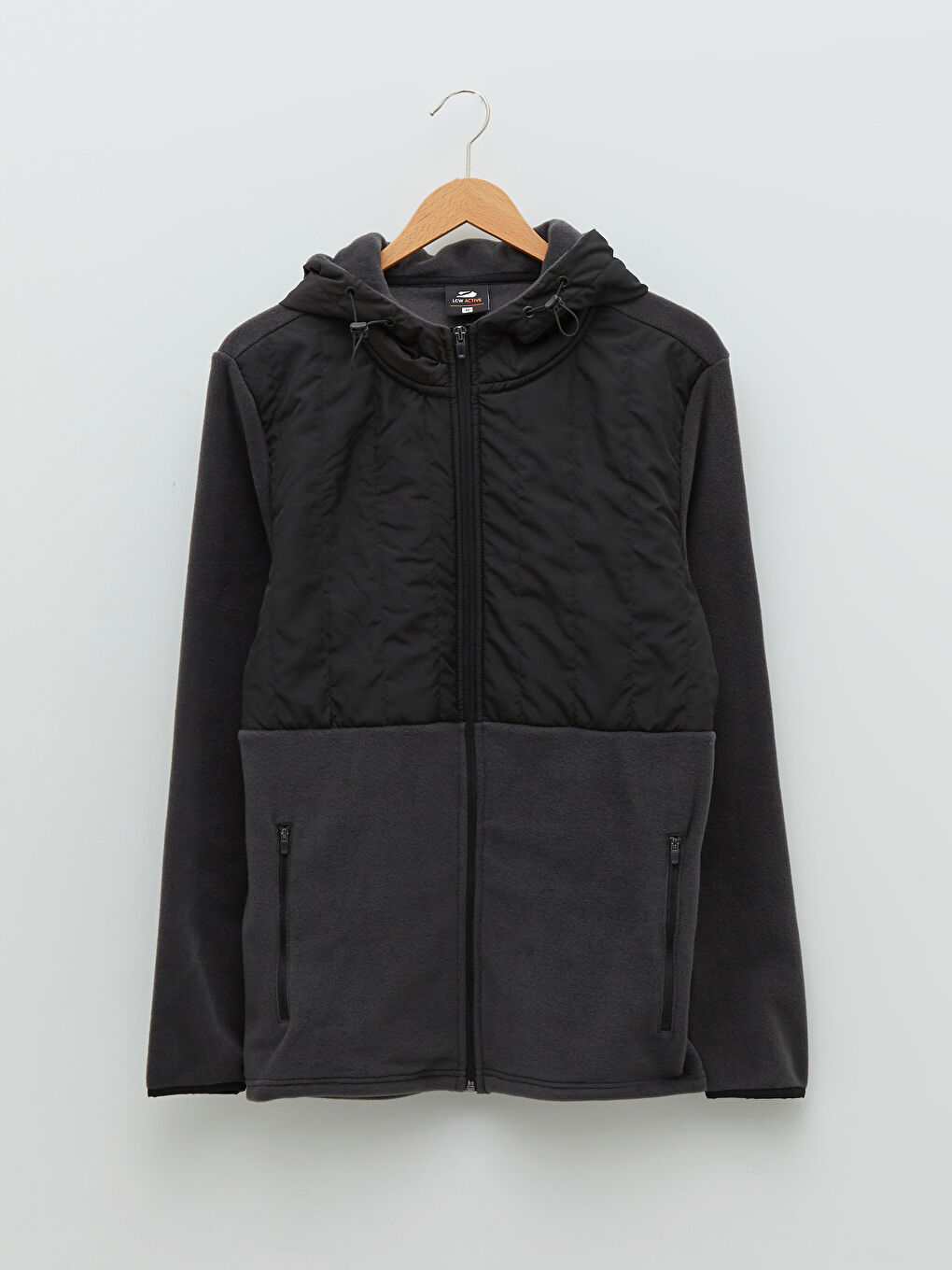 Antrasit Standart Kalıp Kapüşonlu Erkek Spor Hırka-5