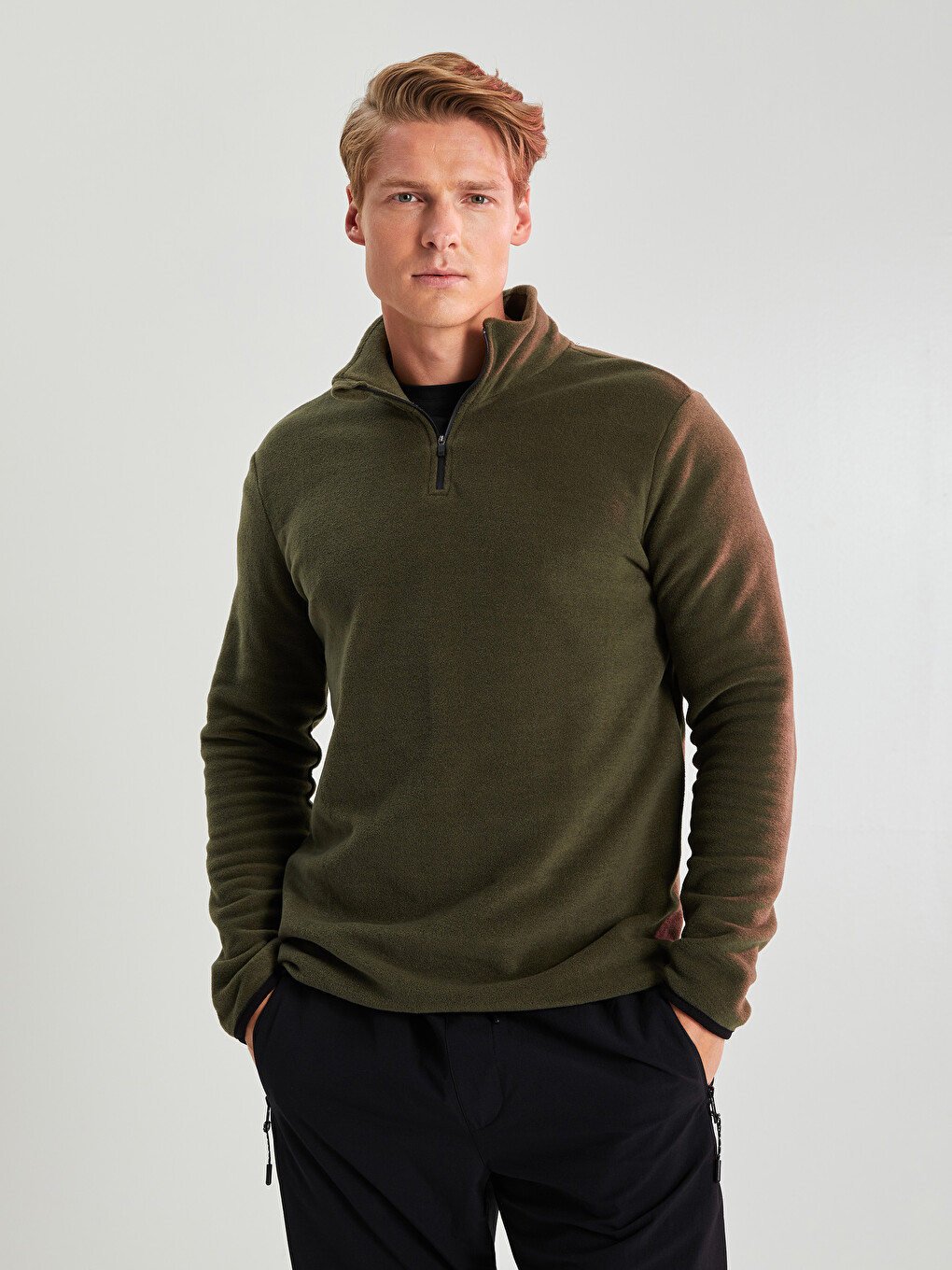 Funnel Neck Long Sleeve Polar Men's Sweatshirt