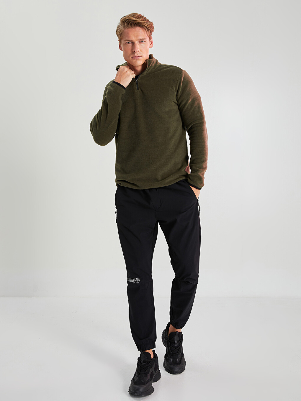 Funnel Neck Long Sleeve Polar Men's Sweatshirt-2